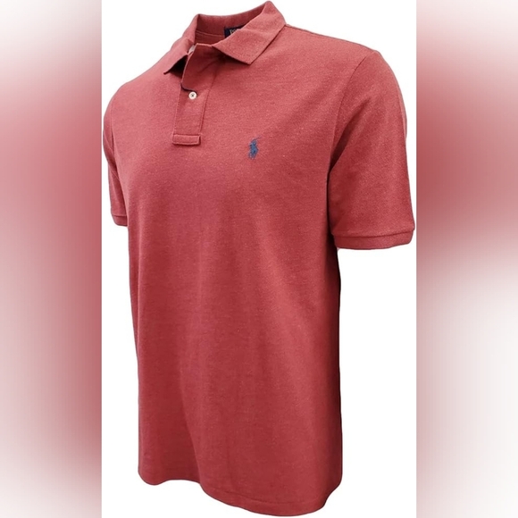 Ralph Lauren Polo Shirt Men's Medium Red Classic Fit Pony Casual Short Sleeve - Picture 1 of 13